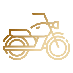 Ícone dourado de moto simbolizando exclusividade e personalização na pintura de motos em Sorocaba.